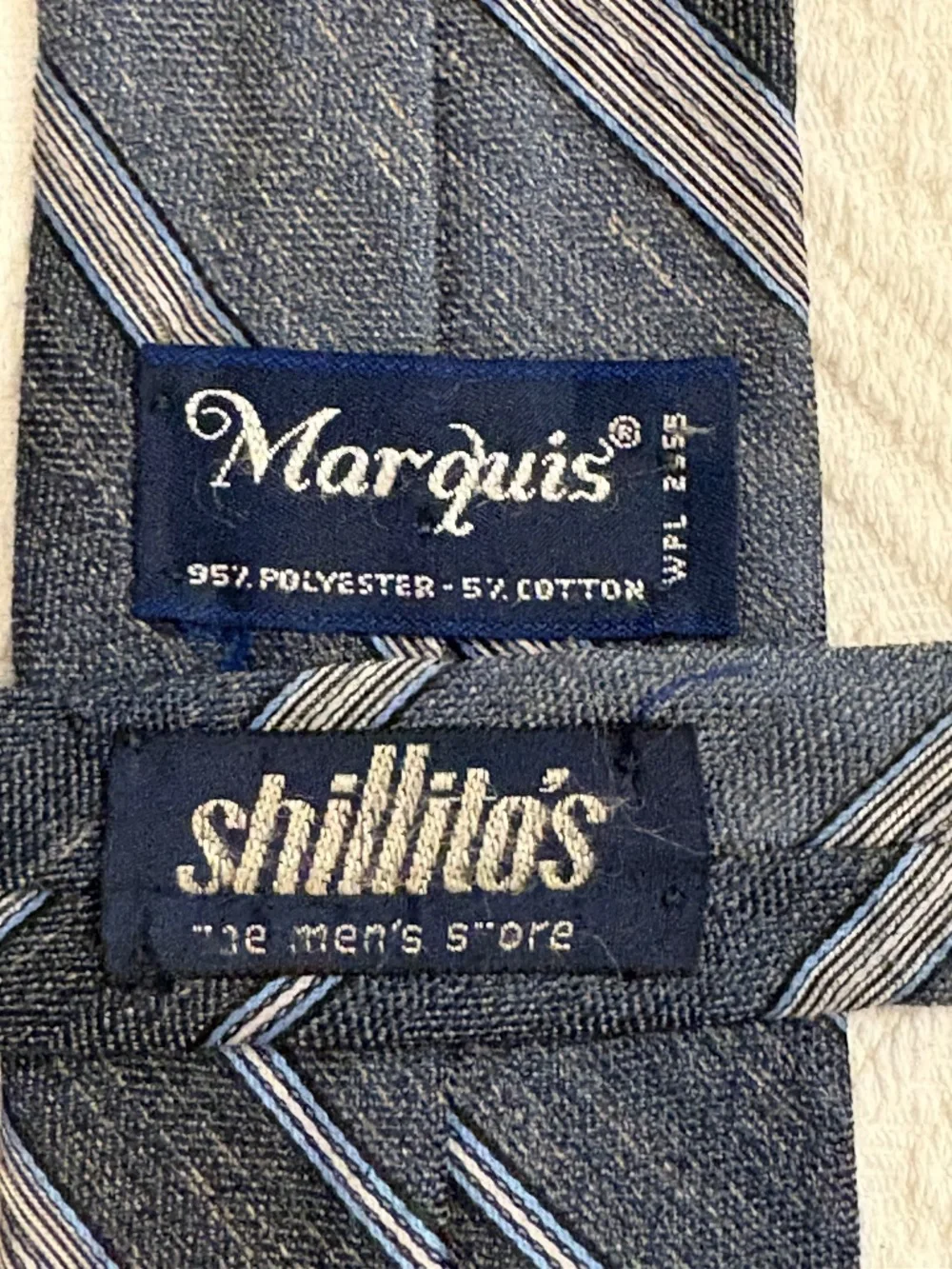 Vintage Marquis by Brittania Striped Tie Shillito's Department Store 70s 80s